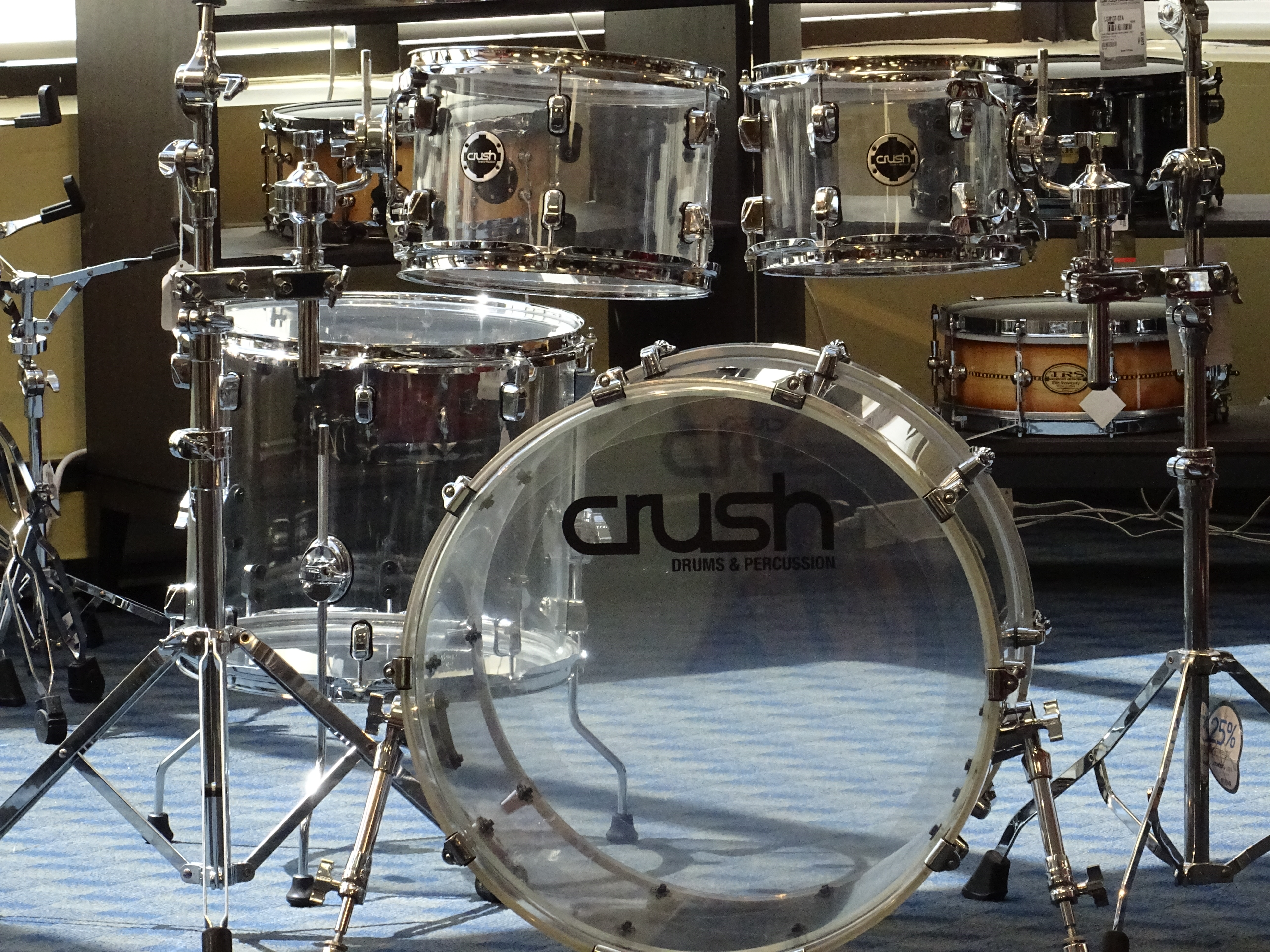 Crush 4 Pce Acrylic Clear Drum Set | Drummer's Hangout