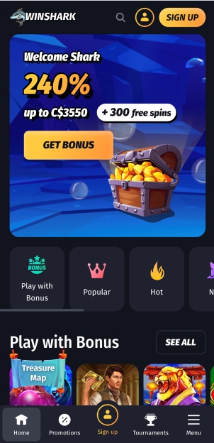 Winshark sign up